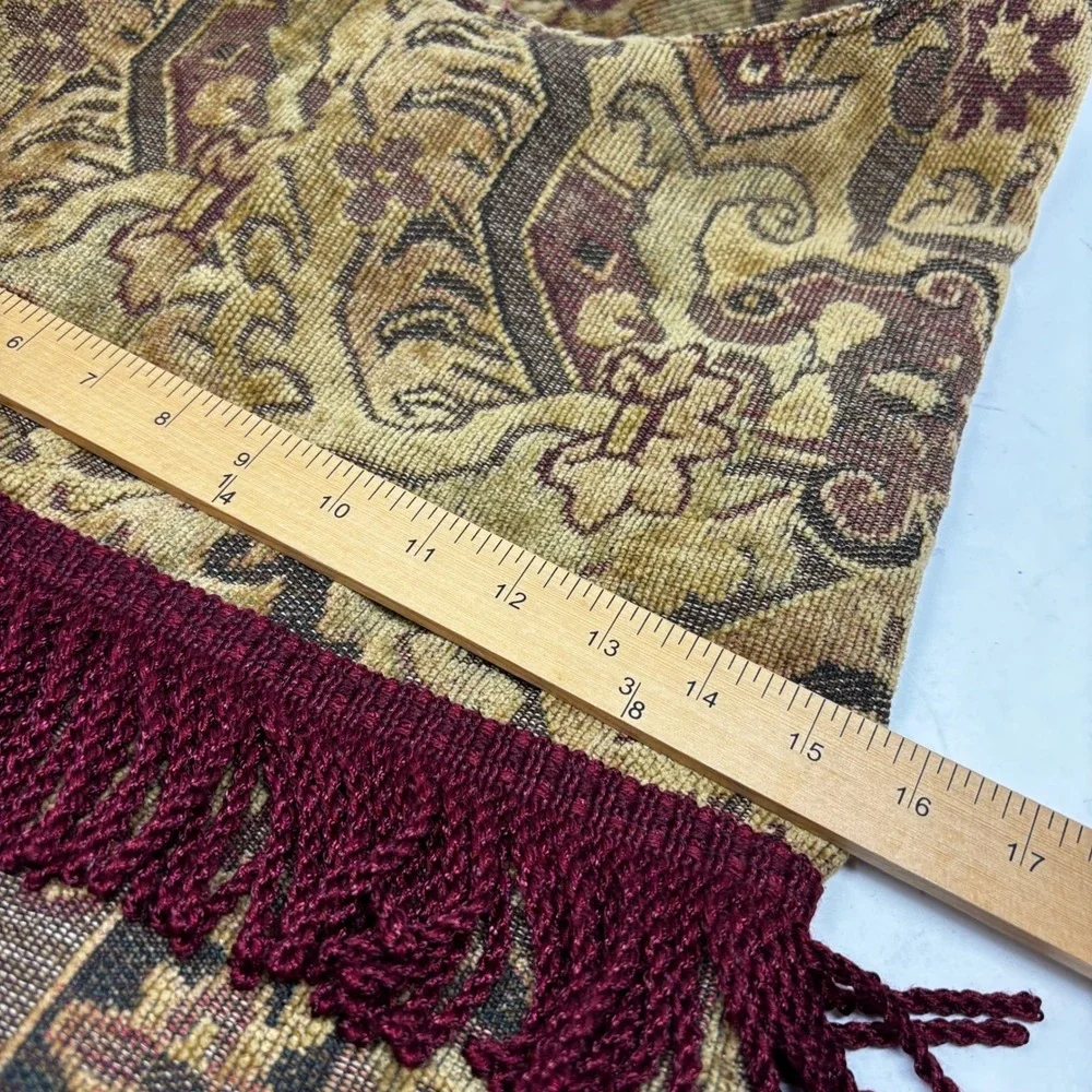 Handmade Bohemian Tapestry Shoulder Bag Red Fringe Tassel Boho Festival - Picture 9 of 11